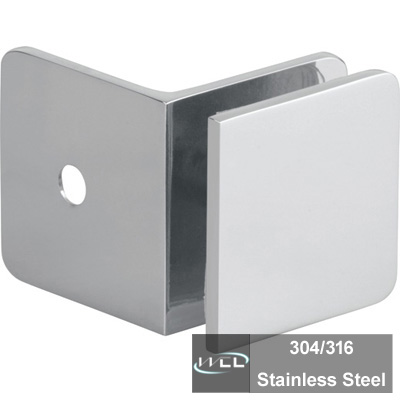 3SC101-90 Traditional Stainless Steel Wall Mount Fixed Panel Clamp With Large Leg