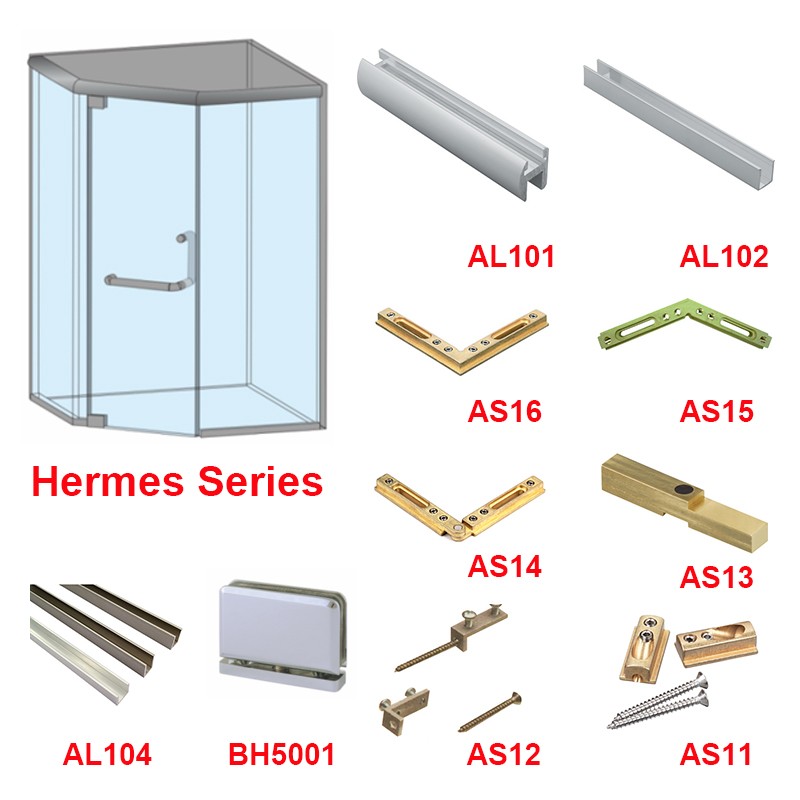 WALKER Hermes Series Header Kit Shower Door System