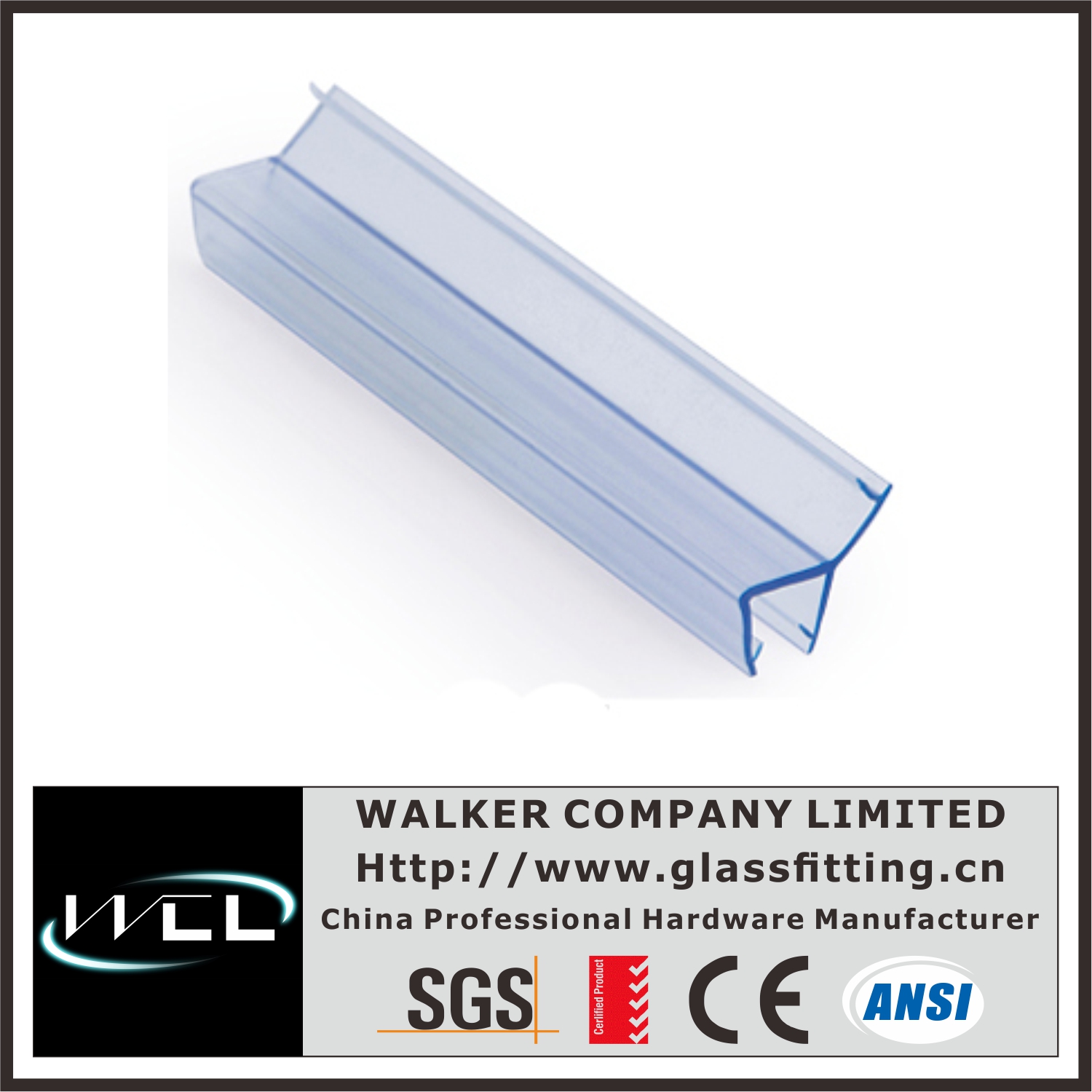 SG224ClearPoly135DegreeUChannelwithStrikeJambSideSealFits