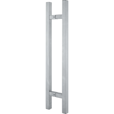 SHD08 Glass Mounted Square Tube Ladder Style Back-to-Back Pull Handle
