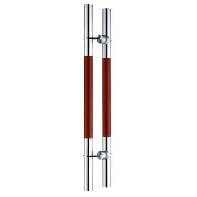 SHD33 Stainless Steel Offset Mount Mid Post for Ladder Pull Handles With Wood Inserts